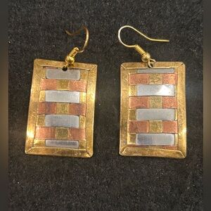 Handcrafted Mix Metal Dangle Earrings